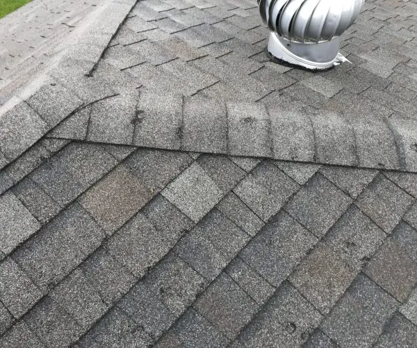 Roof Showing Hail Damage Inspection