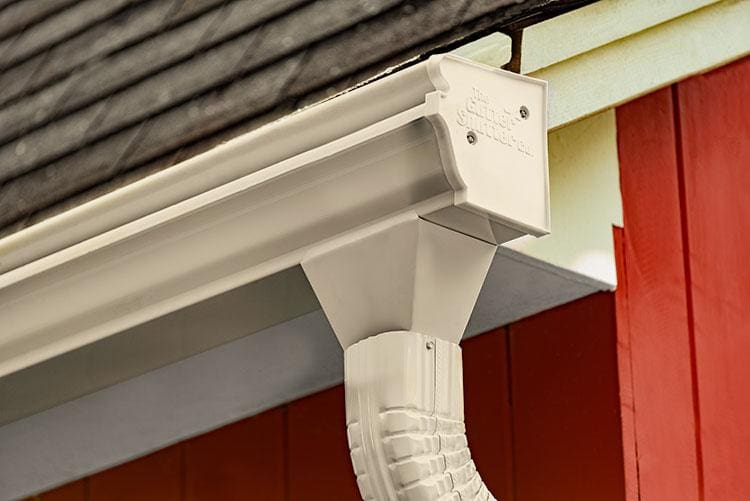 gutter shutter gutter in the color almond