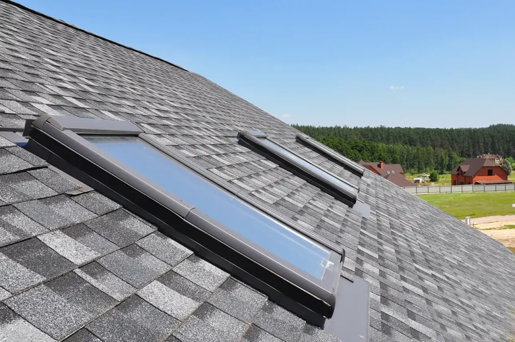skylights on an asphalt shingle roof