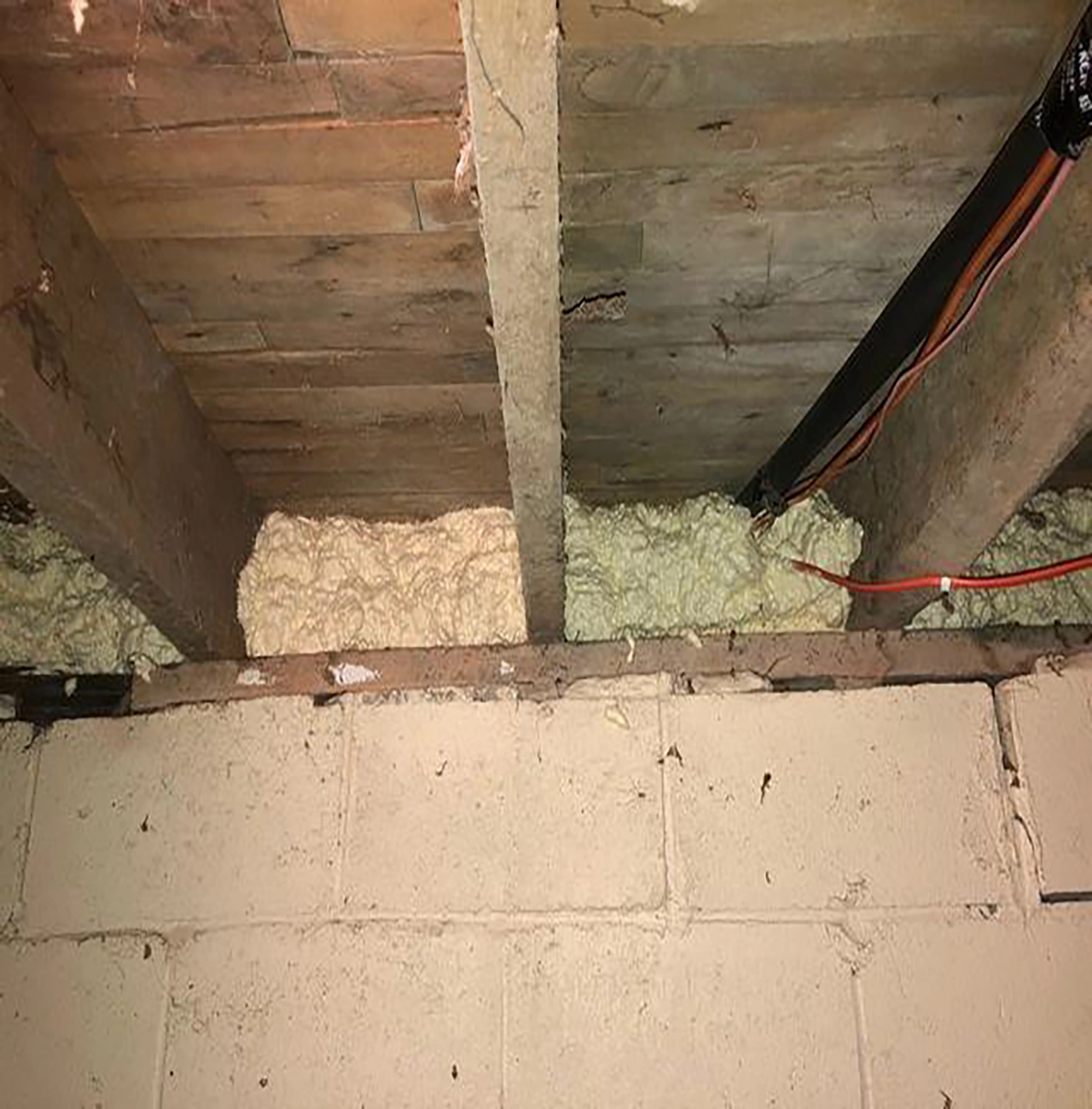 before picture of insulation