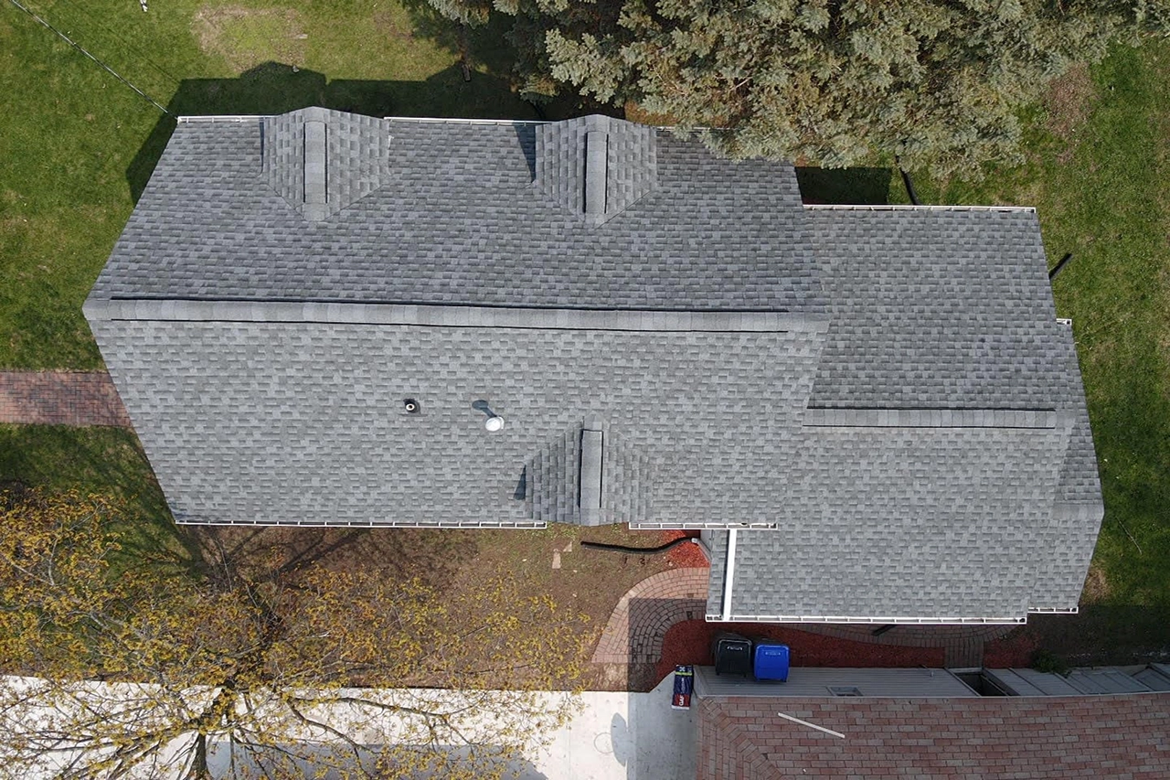 after picture of a new roof completed by larson home services