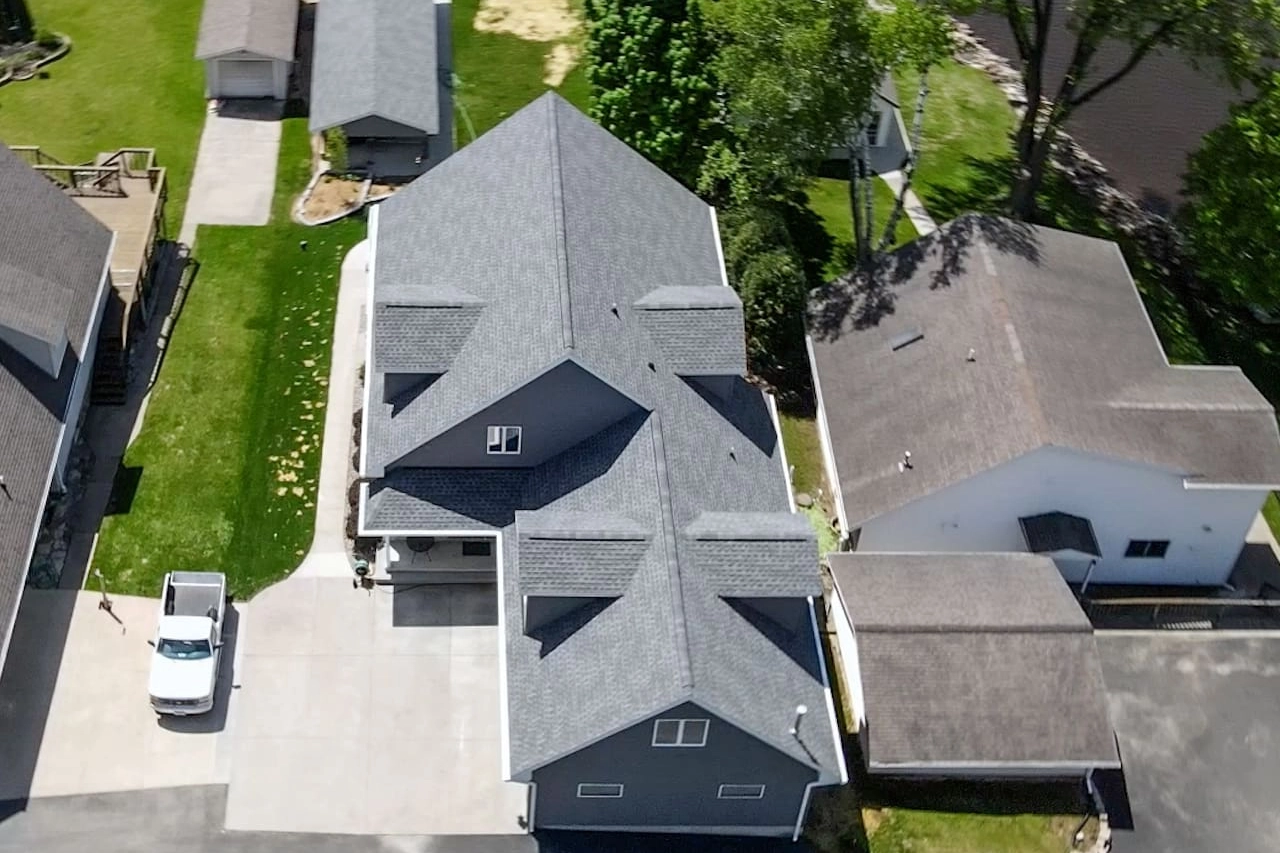 after picture of a new roof completed by larson home services