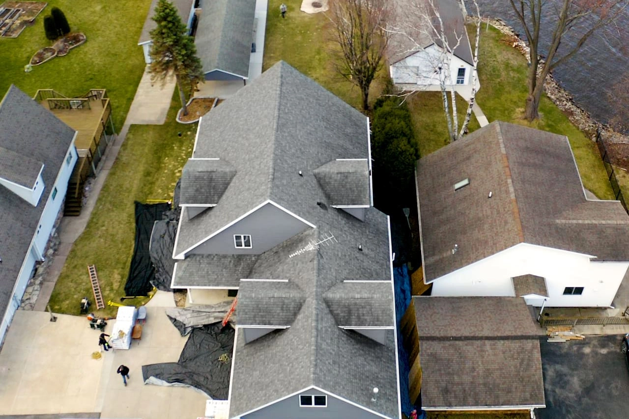 before picture of an asphalt shingled roof